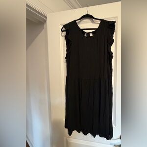 Old Navy Black Sleeveless Dress with Ruffle Details XXL